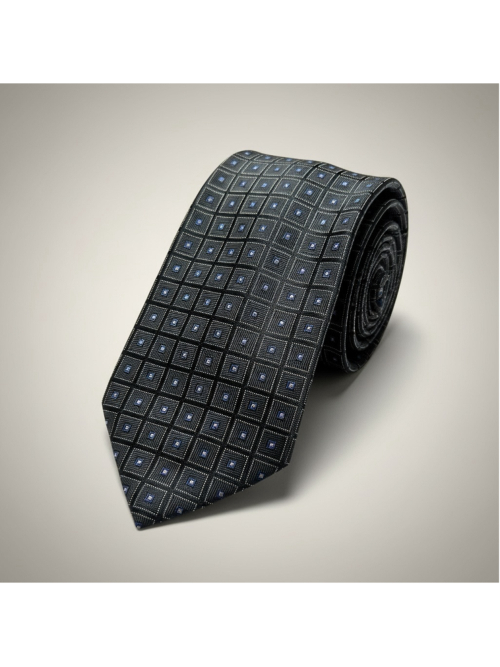 U.S. Polo Assn 100% Silk Black Blue Patterned Men’s Tie